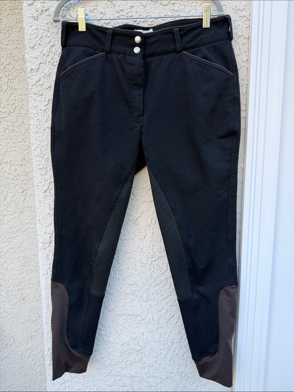 Dover Saddlery Brown Wellesley Piped Silicone Riding Breeches Women's Size 30